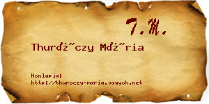 Thuróczy Mária névjegykártya