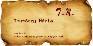 Thuróczy Mária névjegykártya